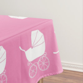 Vintage Carriage Baby Dusche Niedlich Pink Girl Tischdecke