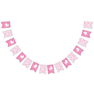Vintage Carriage Baby Dusche Niedlich Pink Girl Wimpelkette