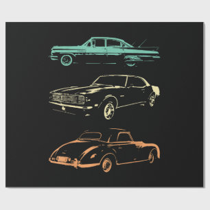 Vintage Cars - 80er & 90er Grafischer Retro Geschenkpapier
