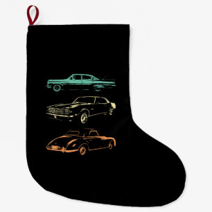 Vintage Cars - 80er & 90er Grafischer Retro Großer Weihnachtsstrumpf