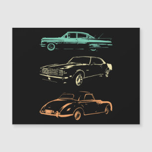 Vintage Cars - 80er & 90er Grafischer Retro Magnetkarte