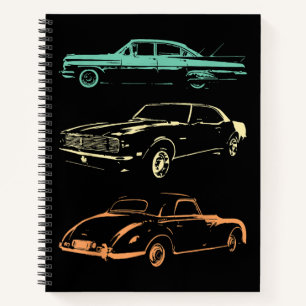 Vintage Cars - 80er & 90er Grafischer Retro Notizbuch
