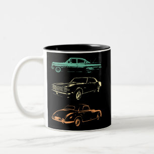 Vintage Cars - 80er & 90er Grafischer Retro Zweifarbige Tasse