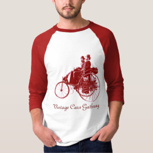 Vintage Cars Ansammlung, braun und weiß T-Shirt