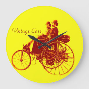 Vintage Cars Ansammlung Große Wanduhr