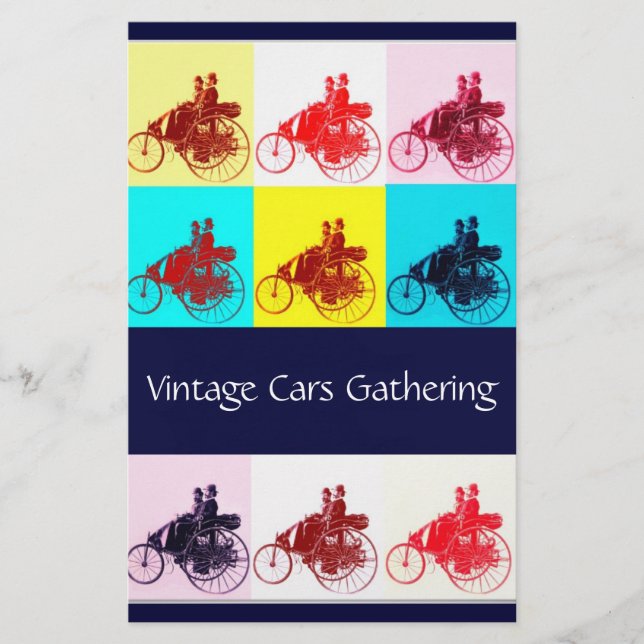 ViNTAGE CARS ANSAMMLUNG POP ART Briefpapier (Vorderseite)