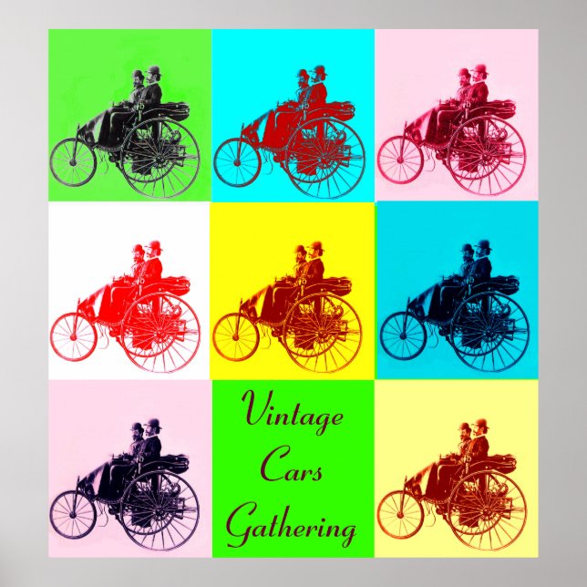 ViNTAGE CARS ANSAMMLUNG POP ART Poster (Vorne)