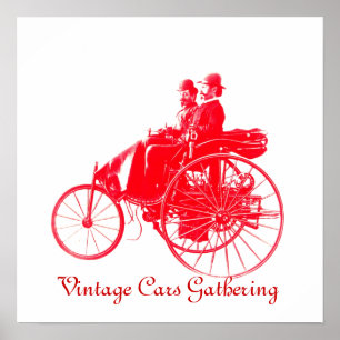 Vintage Cars Ansammlung Poster