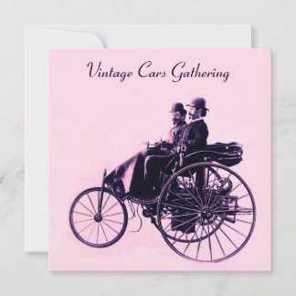 ViNTAGE CARS ANSAMMLUNG, rosa lila Einladung