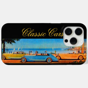 VINTAGE CARS AUF DER STRANDSTRASSE Gelb blau iPhone 15 Pro Max Hülle