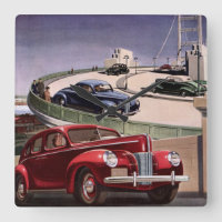 Vintage Cars, Classic Sedans Road Trip on Freeway