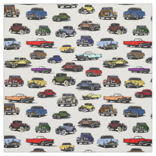 Vintage Cars Illustrationen Random Muster Stoff