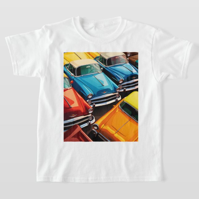 Vintage Cars Pattern T-Shirt (Ablage )