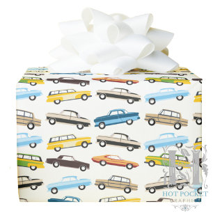 Vintage Cars Wrapping Paper Geschenkpapier