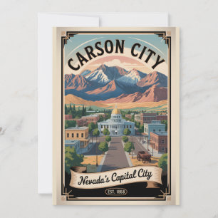 Vintage Carson City Nevada Retro-Reise Feiertagskarte