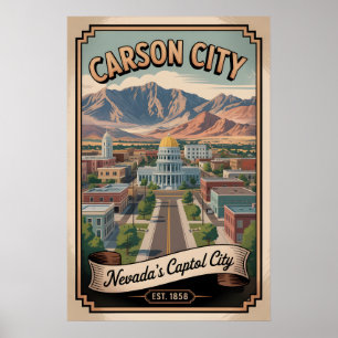 Vintage Carson City Nevada Retro-Reise Poster