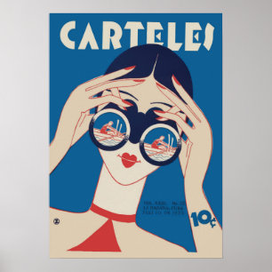 Vintage Carteles Damen-Sonnenbrille Poster – 1930e