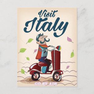 Vintage-Cartoon Italien Reise-Postkarte. Postkarte