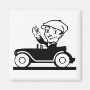 Vintage-Cartoon-Klassiker-Auto Retro-Comics Magnet