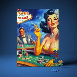 Vintage-Casino-Frau Puzzle
