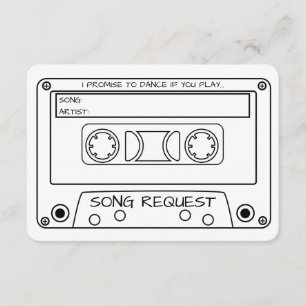 Vintage Cassette Band-Hochzeitssong-Anfrage Begleitkarte