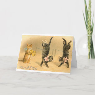 Vintage Cat Acrobats Note Cards Karte