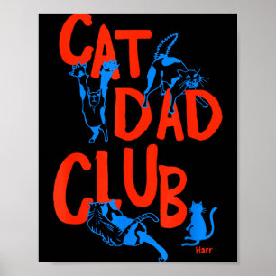 Vintage Cat Dad Club Das Leben ist besser mit Katz Poster