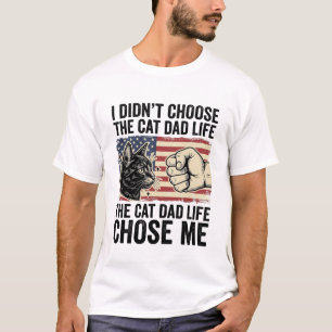 Vintage Cat Dad Life Patriotisches Vektor-Shirt-De T-Shirt