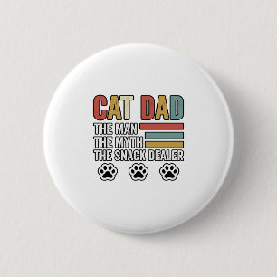 Vintage Cat Dad Lustiges Snack-Händler-Shirt-Desig Button