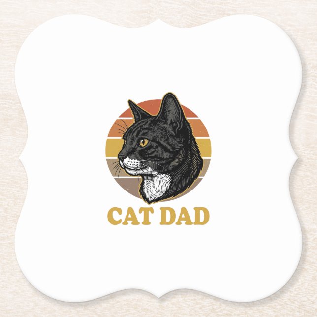 Vintage-Cat-Dad-Retro-Cat-Liebhaber-Shirt-Design_1 Untersetzer (Vorderseite)