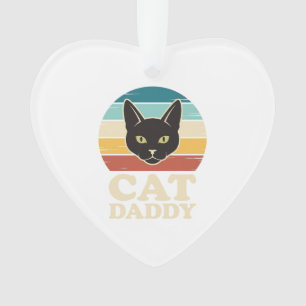 Vintage Cat Daddy Black Cat Retro Sonnenuntergang  Ornament