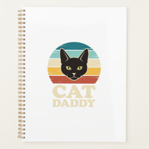 Vintage Cat Daddy Black Cat Retro Sonnenuntergang Planer