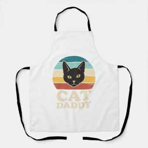 Vintage Cat Daddy Black Cat Retro Sonnenuntergang Schürze