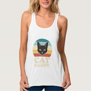 Vintage Cat Daddy Black Cat Retro Sonnenuntergangs Tank Top
