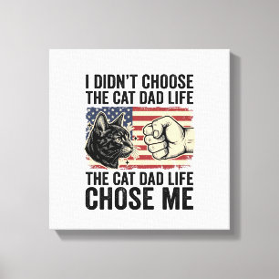 Vintage-Cat-Daddy-Leben-patriotisches-Vektor-Shirt Leinwanddruck