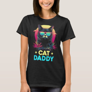 Vintage Cat Daddy Retro 70er 80er Vaporwave Männer T-Shirt