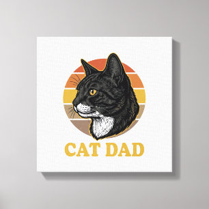 Vintage-Cat-Daddy-Retro-Cat-Liebhaber-Shirt-Design Leinwanddruck