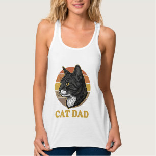 Vintage-Cat-Daddy Retro-Catliebhaber-Shirt-Design_ Tank Top