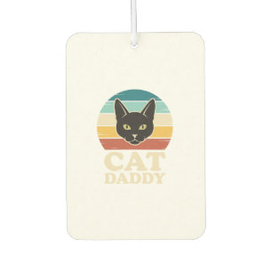 Vintage Cat Daddy Schwarze Katze Retro-Sonnenunter Autolufterfrischer