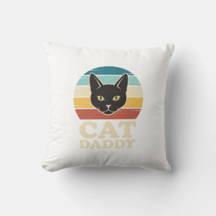 Vintage Cat Daddy Schwarze Katze Retro Sonnenunter Kissen