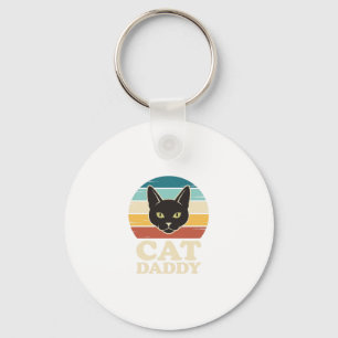 Vintage Cat Daddy Schwarze Katze Retro Sonnenunter Schlüsselanhänger