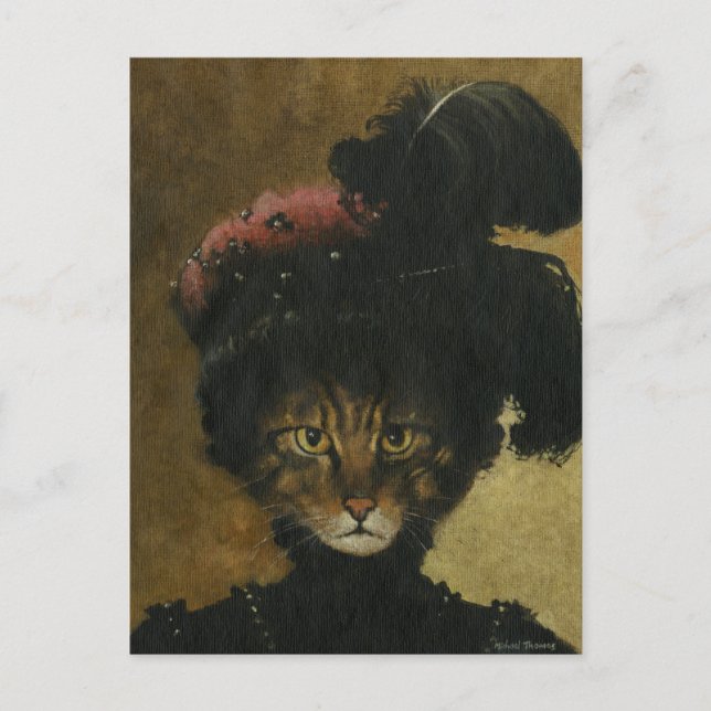 Vintage Cat Lady Postcard Postkarte (Vorderseite)