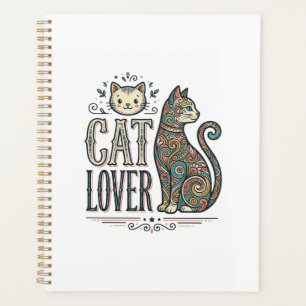 Vintage-Cat-Liebhaber-Gravur-Stil Grafik-Shirt_1 Planer