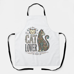 Vintage-Cat-Liebhaber-Gravur-Stil Grafik-Shirt_1 Schürze
