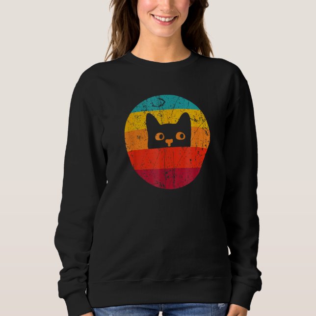 Vintage  Cat  Retro Vintage Sweatshirt (Vorderseite)