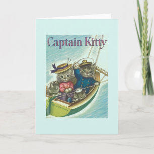 Vintage Cat Sailing-Karte Karte