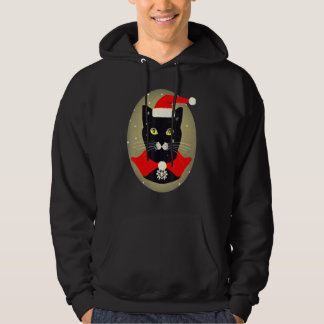 Vintage Cat Santa Outfit Whimsical Christmas Holid Hoodie