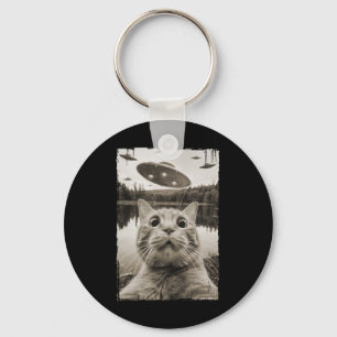 Vintage Cat Ufo Begegnungen - Funny Ufo und Cat Se Schlüsselanhänger