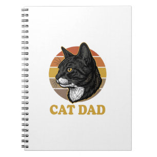 Vintage-Cat-Vater Retro-Cat-Liebhaber-Shirt-Design Notizblock
