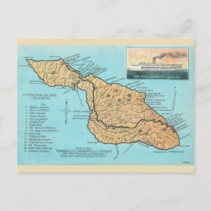 Vintage Catalina-Insel Postkarte
